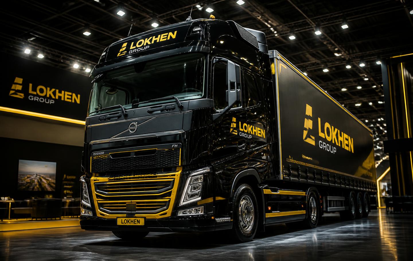Vista dello stand Lokhen Group a IAA Transportation 2026 con truck e trailer in esposizione.